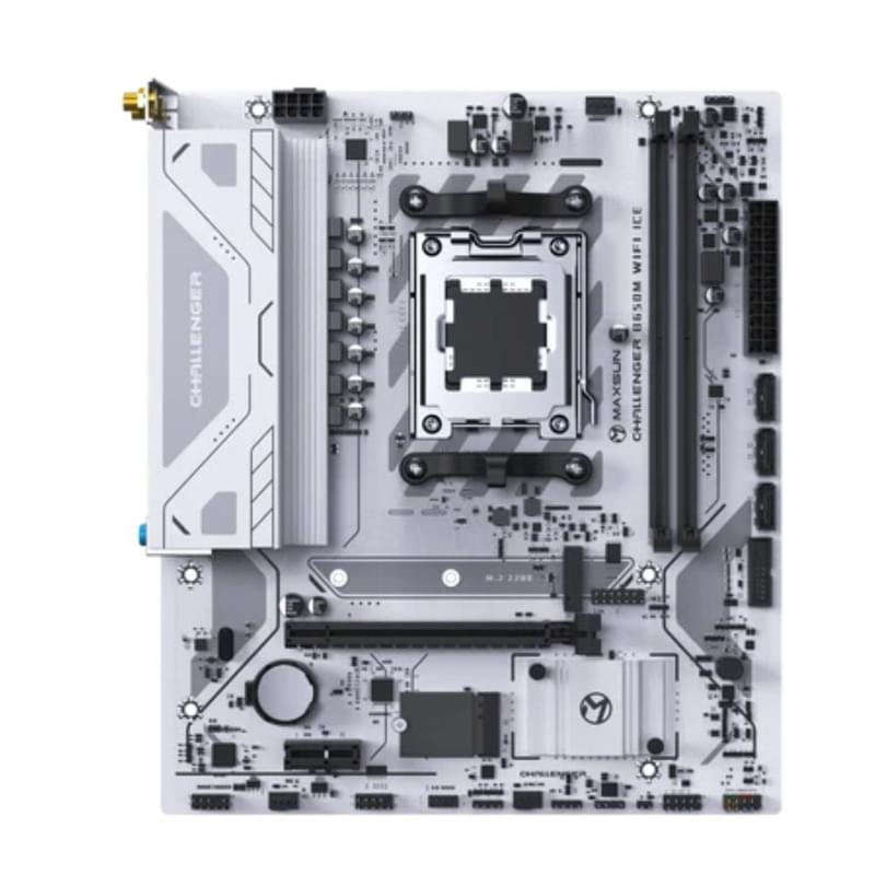 Материнская плата Maxsun MS-Challenger B650M WIFI ICE AM5 2DDR5 1xPCI-Ex16 (HDMI+DP) mATX - фото #1, Technodom.kz