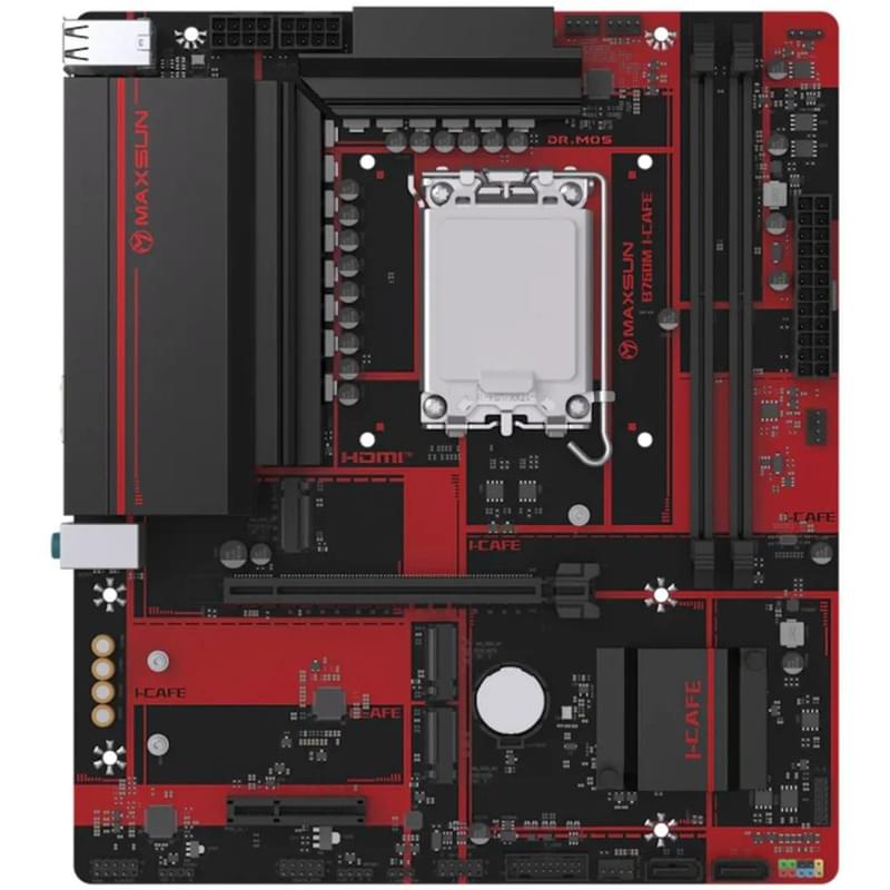 Maxsun MS-B760M I-CAFE D4 LGA1700 2DDR4 1xPCI-Ex16 (HDMI+VGA) mATX аналық плата - фото #1, Technodom.kz