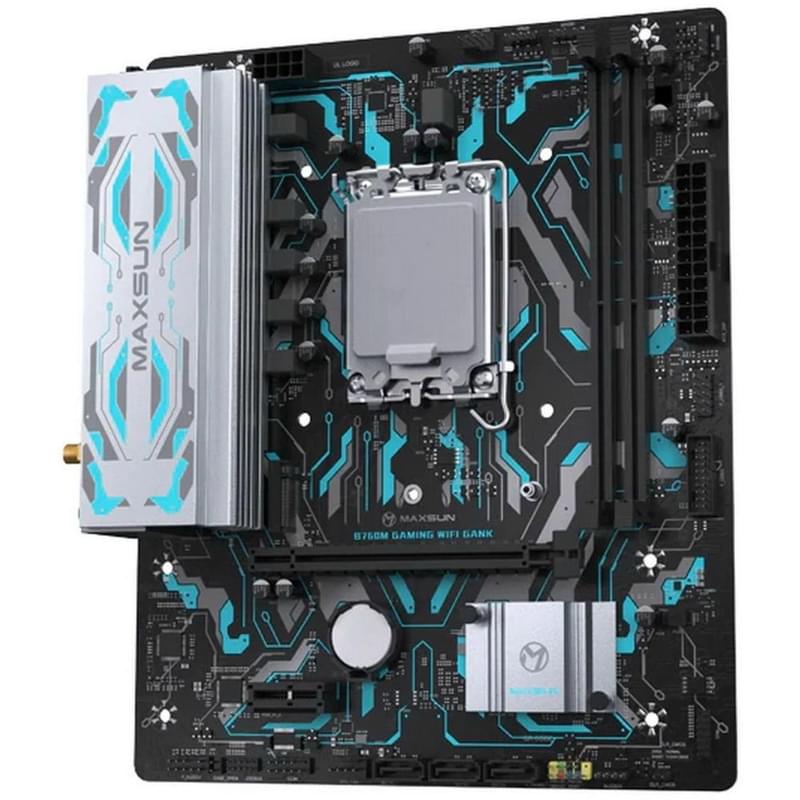 Материнская плата Maxsun MS-B760M GAMING WIFI GANK LGA1700 2DDR5 1xPCI-Ex16 (HDMI+DP) mATX - фото #1, Technodom.kz