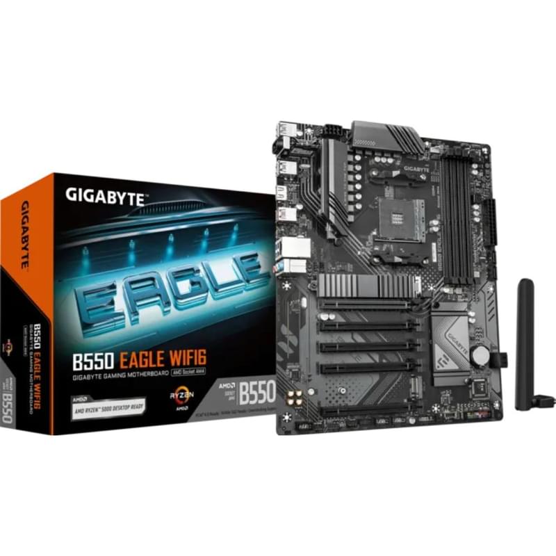 Gigabyte B550 EAGLE WIFI6 AM4 4DDR4 1xPCI-Ex16 (HDMI) ATX аналық плата - фото #1, Technodom.kz