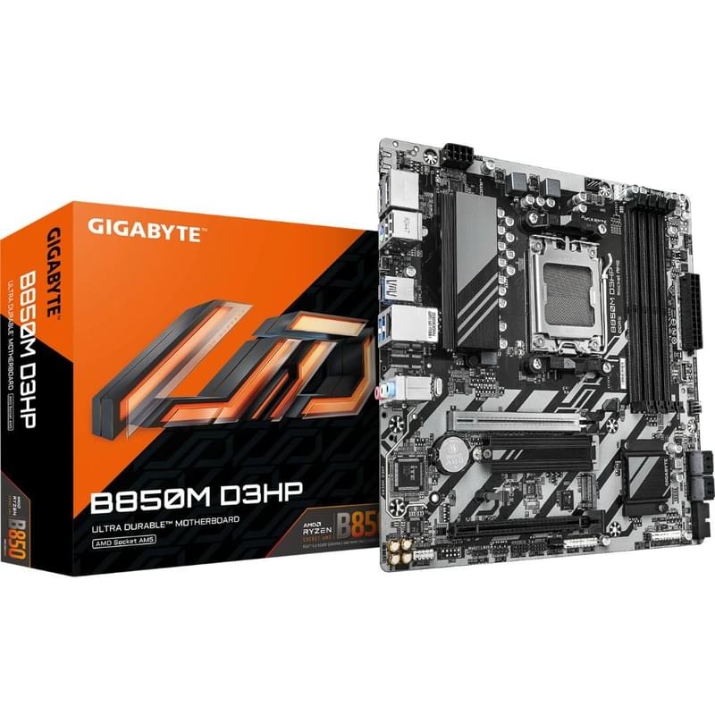 Gigabyte B850M D3HP AM5 4DDR5 1xPCI-Ex16 (HDMI+DP) mATX аналық плата - фото #1, Technodom.kz