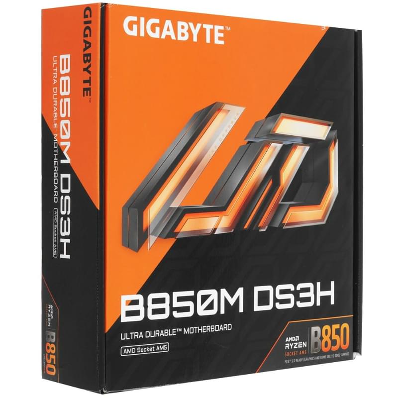 Материнская плата Gigabyte B850M DS3H AM5 4DDR5 1xPCI-Ex16 (HDMI+DP) mATX - фото #1, Technodom.kz Материнская плата Gigabyte B850M DS3H AM5 4DDR5 1xPCI-Ex16 (HDMI+DP) mATX - фото #1, Technodom.kz