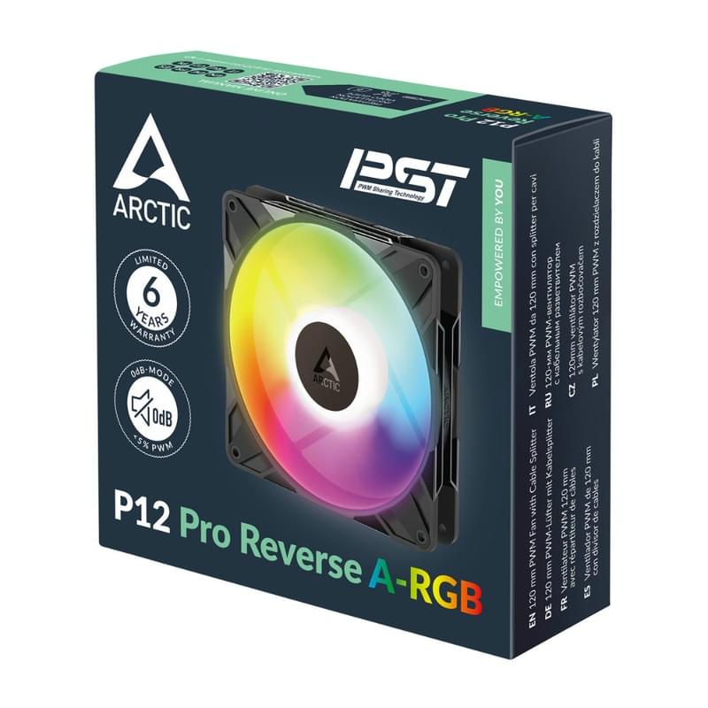 Кулер для кейса ARCTIC P12 Pro Reverse A-RGB Black 120mm 3 Pack [ACFAN00333A] - фото #3, Technodom.kz