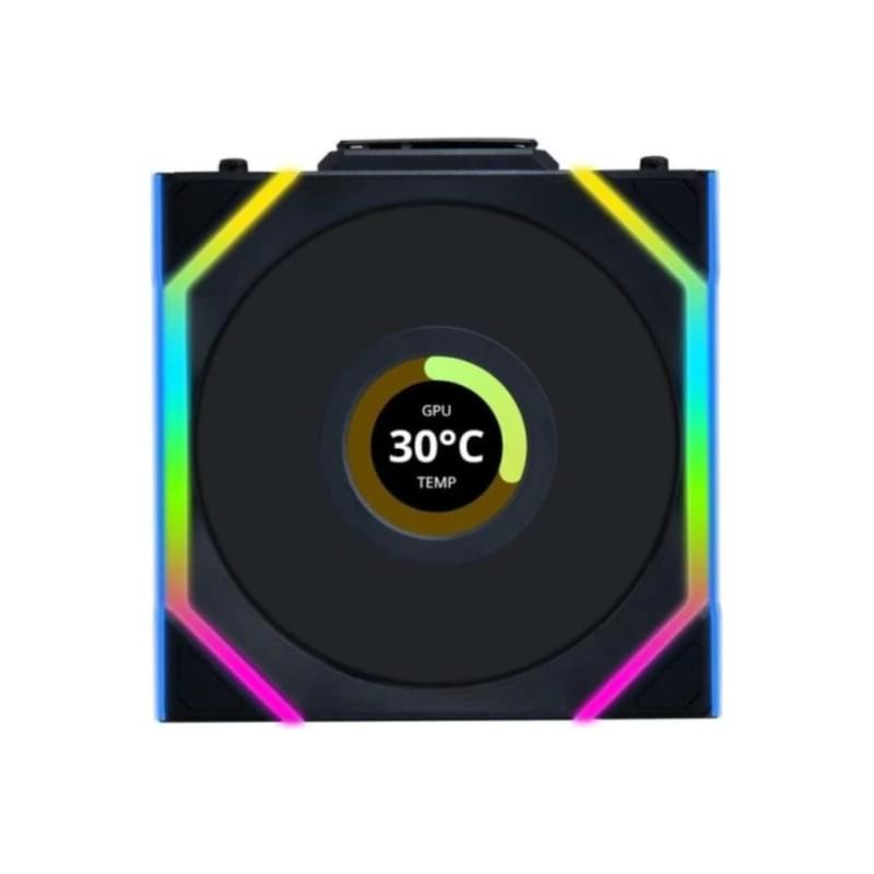 Кулер для кейса Lian Li UNI FAN SL Wireless LCD 1.6" Reverse ARGB Black 120mm x 1 Pack 1900rpm - фото #0, Technodom.kz Кулер для кейса Lian Li UNI FAN SL Wireless LCD 1.6" Reverse ARGB Black 120mm x 1 Pack 1900rpm - фото #0, Technodom.kz