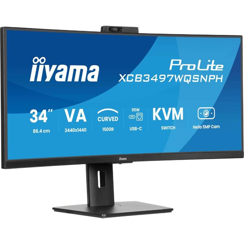 34" iiyama XCB3497WQSNPH-B1 Ойын Мониторы 3440x1440 21:9 VA1500R 120Гц (HDMI+DP+Type-C) Black - фото #0, Technodom.kz 34" iiyama XCB3497WQSNPH-B1 Ойын Мониторы 3440x1440 21:9 VA1500R 120Гц (HDMI+DP+Type-C) Black - фото #0, Technodom.kz