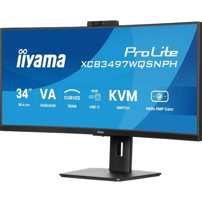 34" iiyama XCB3497WQSNPH-B1 Ойын Мониторы 3440x1440 21:9 VA1500R 120Гц (HDMI+DP+Type-C) Black - фото #1, Technodom.kz 34" iiyama XCB3497WQSNPH-B1 Ойын Мониторы 3440x1440 21:9 VA1500R 120Гц (HDMI+DP+Type-C) Black - фото #1, Technodom.kz
