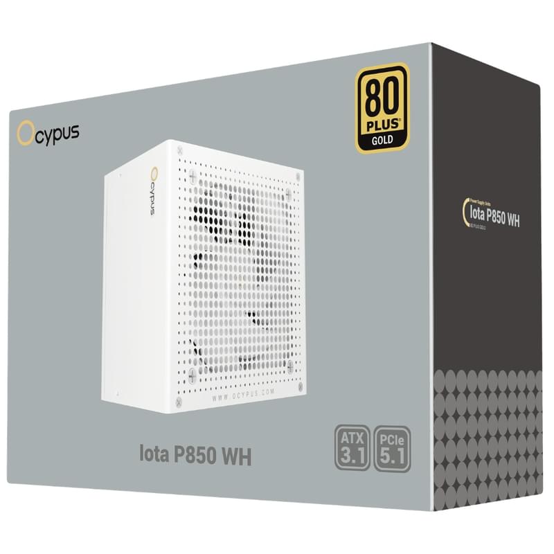 Қуат блогы 850W Ocypus Iota P850 ATX 3.1 80+Gold Full Modular White [Iota-P850-G1FFWH025X-EU] - фото #5, Technodom.kz