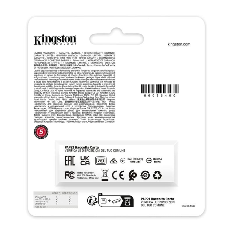 USB Флешка 64GB Kingston DataTraveler Exodia Type-A 3.2 Gen 1 Black [DTXG2/64GB] - фото #4, Technodom.kz