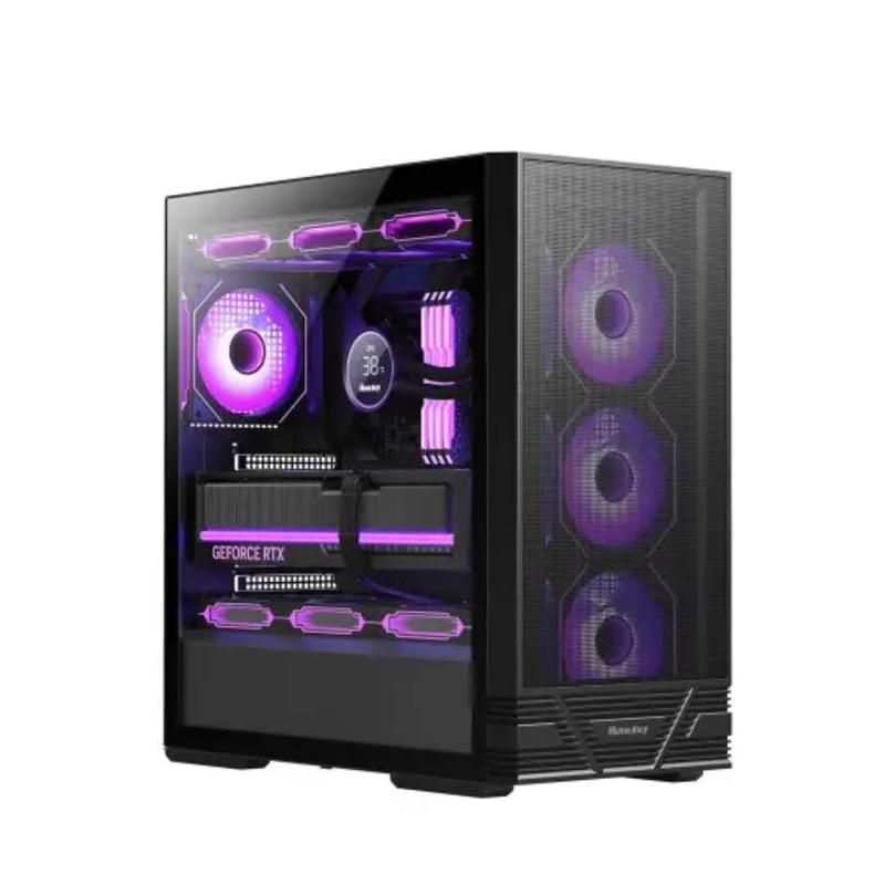 Корпус Mid Tower Huntkey GS660C Black (ATX/mATX/ITX) 4x120mm ARGB [GS660C] - фото #2, Technodom.kz
