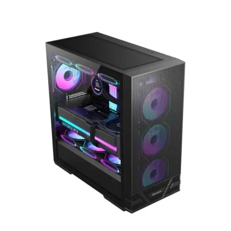 Корпус Mid Tower Huntkey GS660C Black (ATX/mATX/ITX) 4x120mm ARGB [GS660C] - фото #4, Technodom.kz