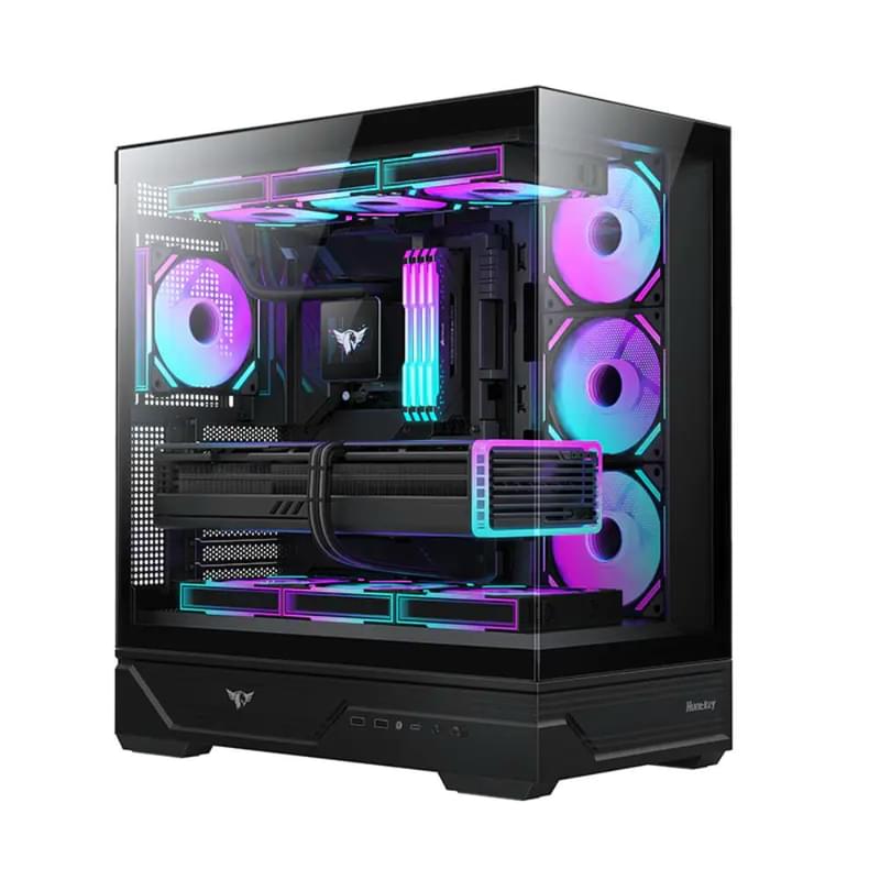 Корпус Mid Tower Huntkey MVP Destiny Black (ATX/mATX/ITX) без вентиляторов [MVP Destiny B] - фото #0, Technodom.kz