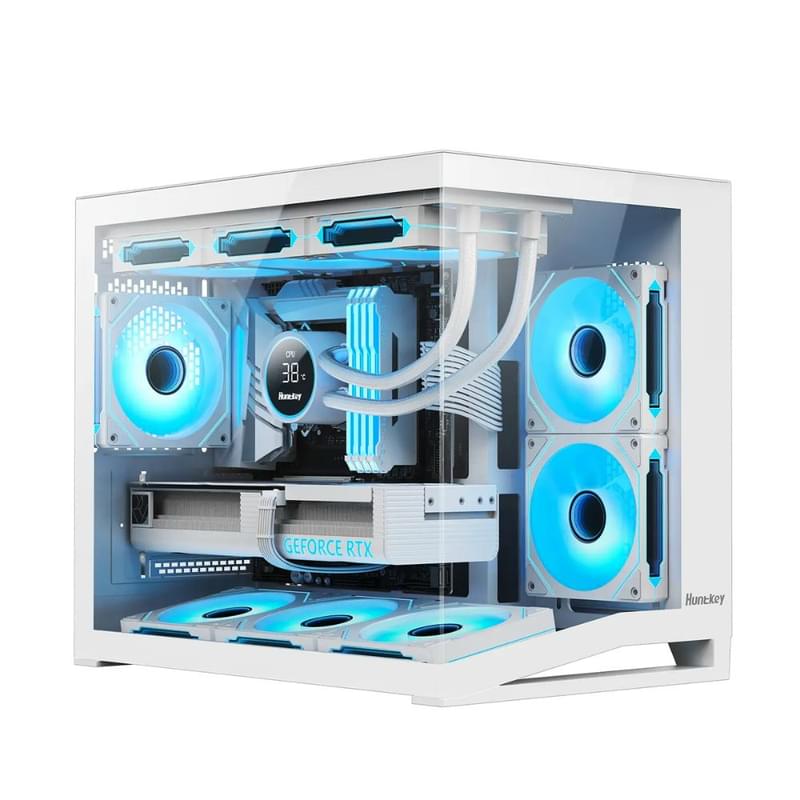 Корпус Mini Tower Huntkey S960 V2 StormX White (mATX/ITX) без вентиляторов [S960 V2 StormX W] - фото #0, Technodom.kz