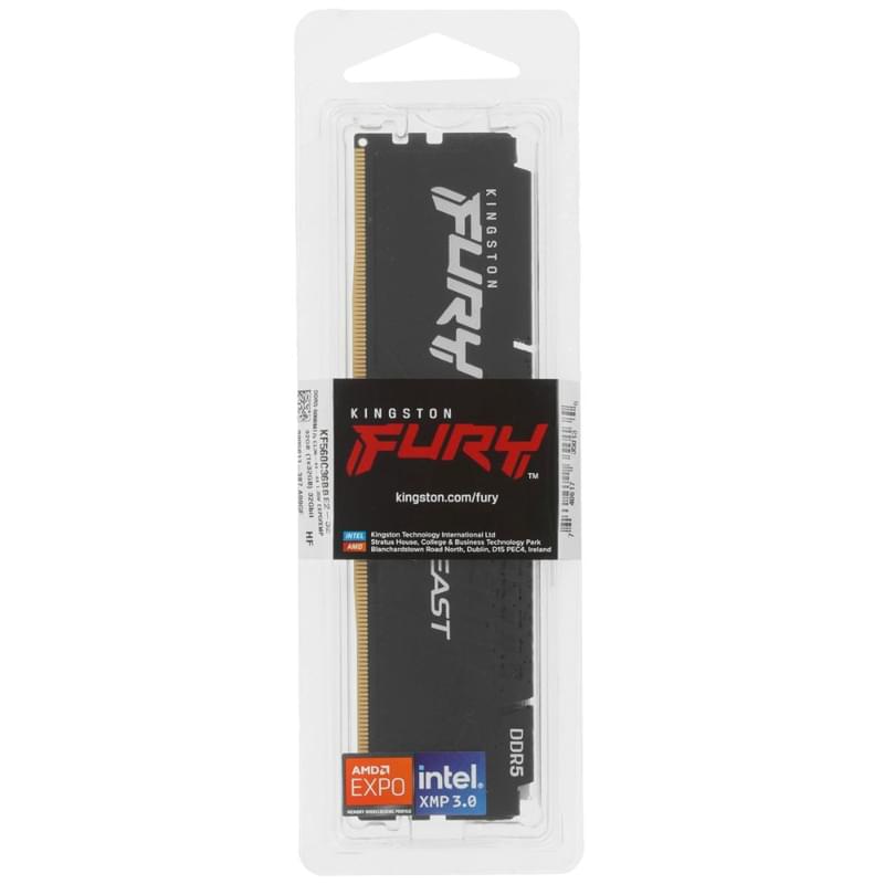 Оперативная память DDR5 DIMM 32GB 1x32 6000MT Kingston Fury Beast CL36 [KF560C36BBE2-32] - фото #2, Technodom.kz