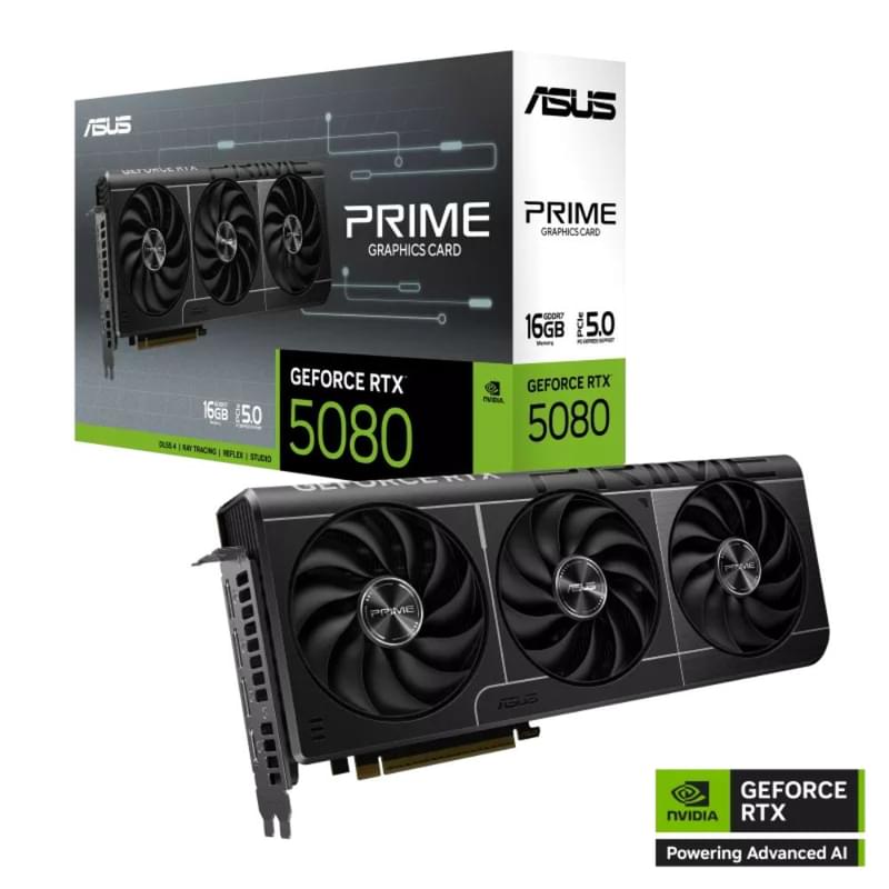 Видеокарта ASUS RTX 5080 Prime OC 16GB GDDR7 256-bit HDMI/3DP [PRIME-RTX5080-O16G] - фото #0, Technodom.kz