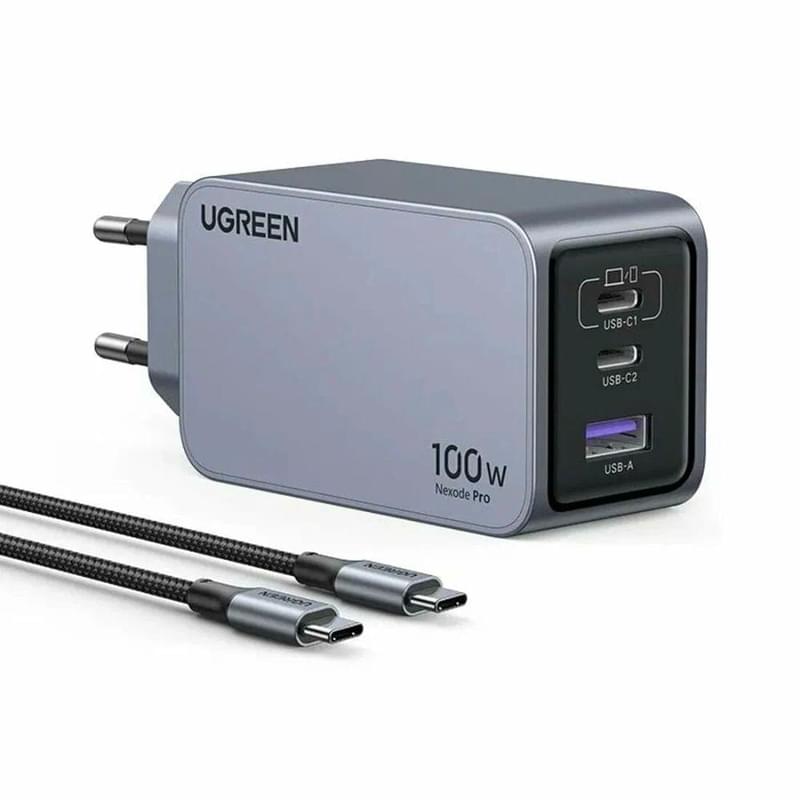 Қуат адаптері UGREEN Nexode Pro 100W 2xUSB-C+USB-A GaN, кабельмен жинақ (25874) - фото #0, Technodom.kz Қуат адаптері UGREEN Nexode Pro 100W 2xUSB-C+USB-A GaN, кабельмен жинақ (25874) - фото #0, Technodom.kz