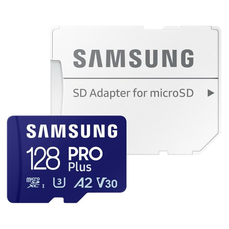 Карта памяти MicroSD 128GB Samsung PRO Plus UHS-I 180MB/s Class 10 + SD Adapter [MB-MD128SA/EU] - фото #1, Technodom.kz