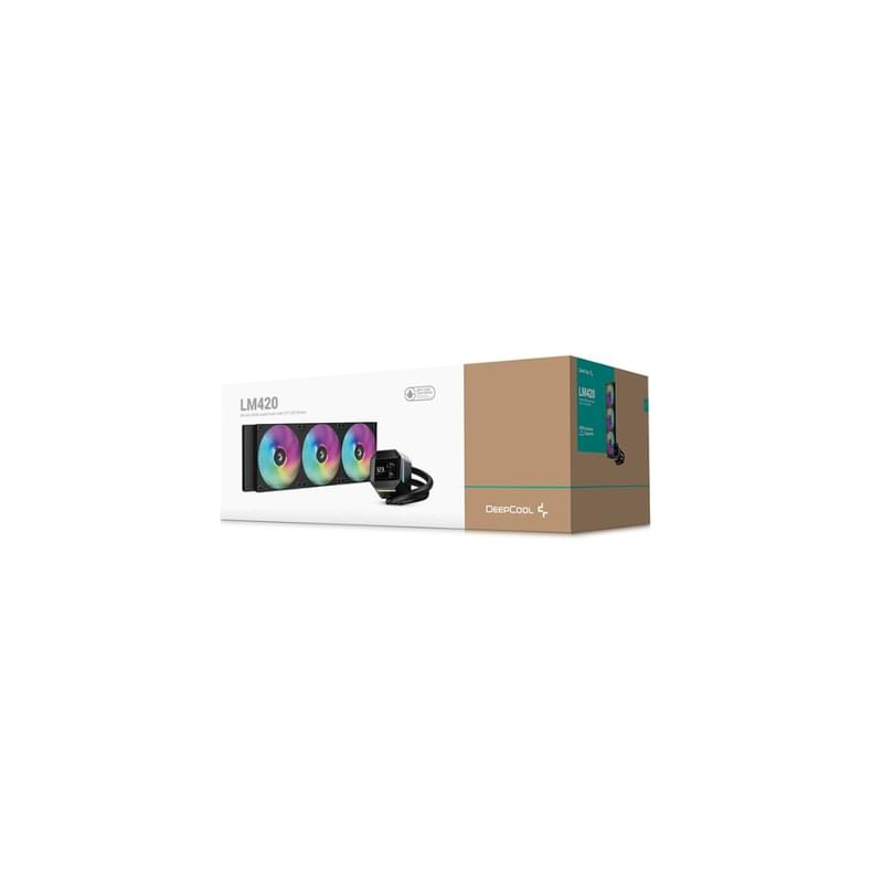 Система жидкостного охлаждения для CPU DeepCool LM420 2.4" LCD Black [R-LM420-BKDMMC-1] - фото #5, Technodom.kz