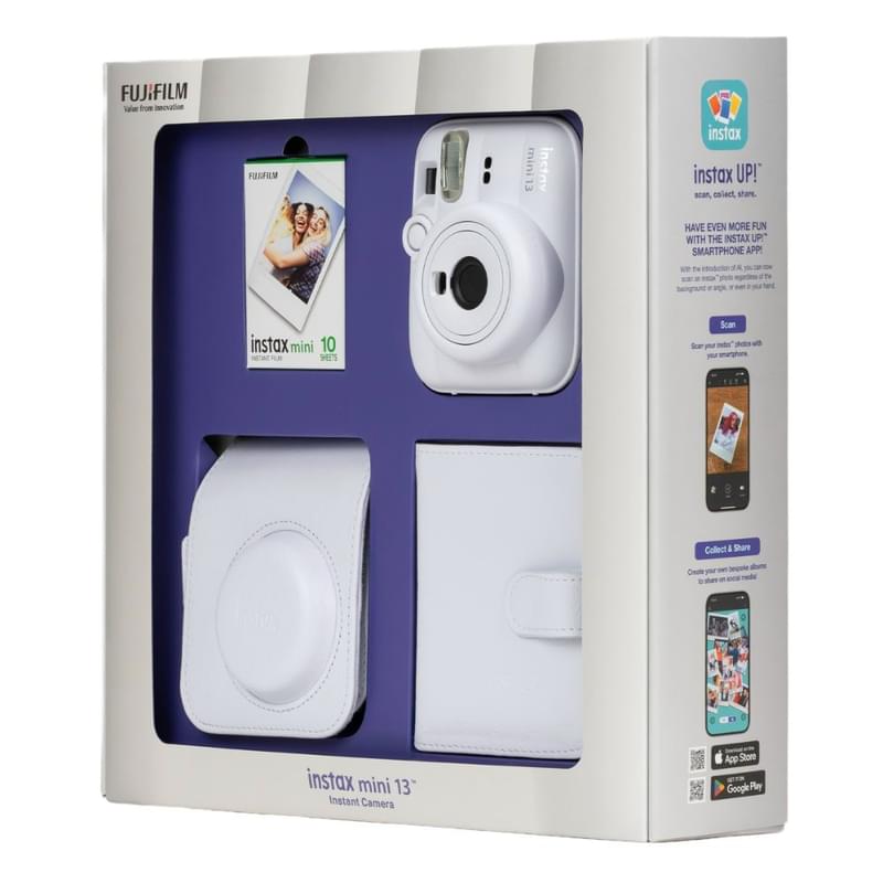 Сыйлық қаптамасындағы FUJIFILM Instax Mini Цифрлық фотоаппараты 13 Clay White - фото #2, Technodom.kz