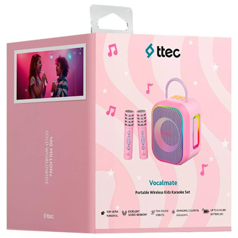Портативті сымсыз караоке-жиынтығы балалар үшін TTEC VocalMate Қызғылт - фото #6, Technodom.kz Портативті сымсыз караоке-жиынтығы балалар үшін TTEC VocalMate Қызғылт - фото #6, Technodom.kz