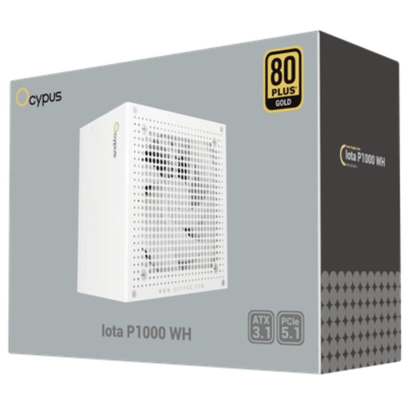 Қуат блогы 1000W Ocypus Iota P1000 ATX 3.1 80+Gold Full Modular White [Iota-P1000-G1FFWH025X-EU] - фото #2, Technodom.kz