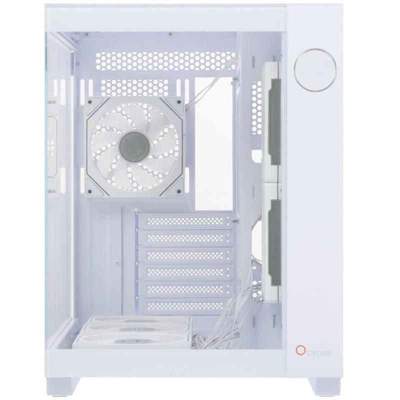 Корпус Mid Tower Ocypus Iota C70 TG LCD White ATX/mATX/ITX 6x120mm [Iota-C70-WHD600XX-GL] - фото #2, Technodom.kz
