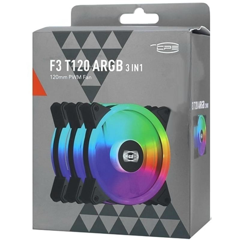 Кейске арналған кулер PCCooler F3 T120 3in1 ARGB Black [F3 T120 ARGB BK 3IN1] - фото #2, Technodom.kz