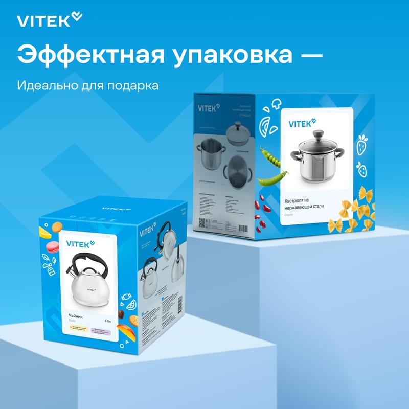 Чайник металлический Vitek Вайб VT-WK1260 3л - фото #2, Technodom.kz Чайник металлический Vitek Вайб VT-WK1260 3л - фото #2, Technodom.kz