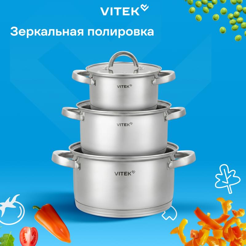 Кастрюльдер жиынтығы Vitek Вдохновение VT-SS1526 6 зат - фото #5, Technodom.kz Кастрюльдер жиынтығы Vitek Вдохновение VT-SS1526 6 зат - фото #5, Technodom.kz