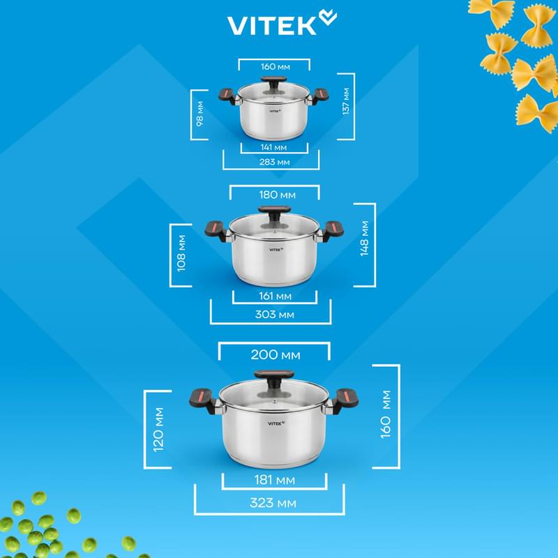 Кастрюльдер жиынтығы Vitek Вайб VT-SS1266 6 зат - фото #14, Technodom.kz Кастрюльдер жиынтығы Vitek Вайб VT-SS1266 6 зат - фото #14, Technodom.kz