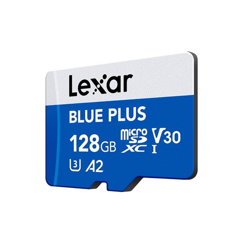 Карта памяти microSDXC 128GB Lexar BLUE PLUS A2 U3 V30 [LMSBLPL128G-BNANG] - фото #1, Technodom.kz