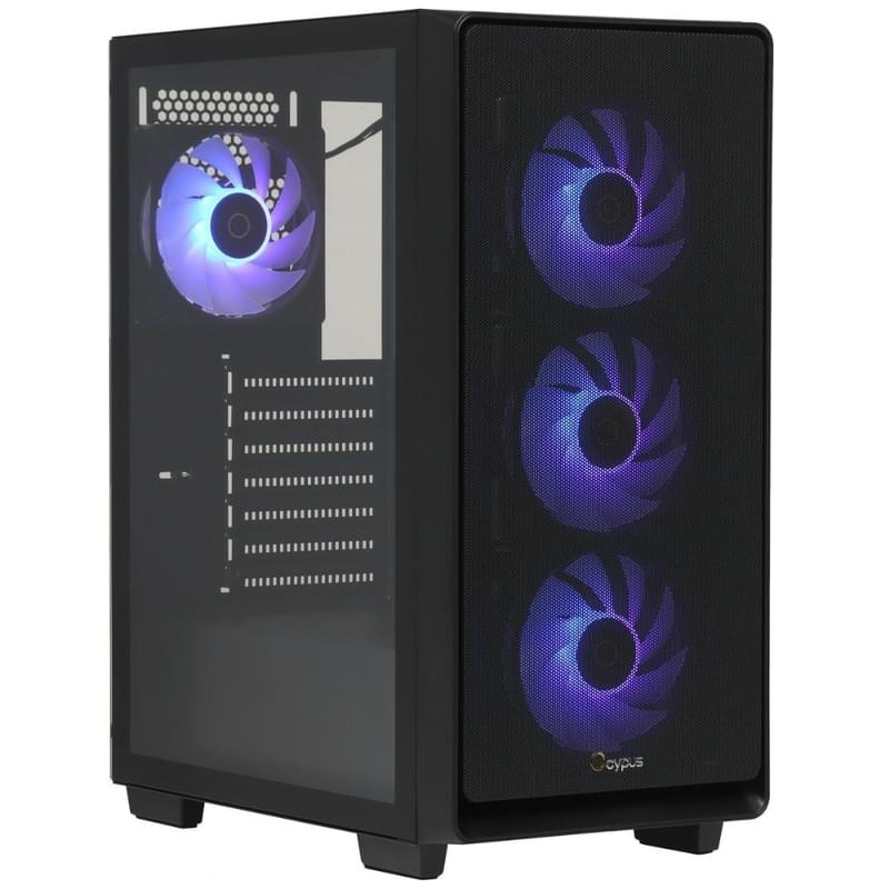 Корпус Mid Tower Ocypus Gamma C60 TG ARGB Black ATX/mATX/ITX 4x120mm [Gamma-C60-BKG400XX-GL] - фото #1, Technodom.kz