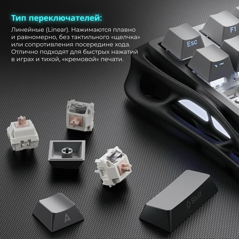 Сымсыз ойын клавиатура GravaStar Mercury K1 Gradient Black (GS K1_GBLK) - фото #3, Technodom.kz Сымсыз ойын клавиатура GravaStar Mercury K1 Gradient Black (GS K1_GBLK) - фото #3, Technodom.kz
