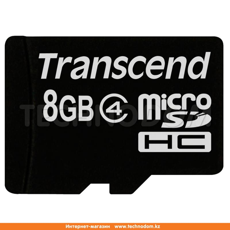 Карта памяти MicroSD 8GB Transcend Class 4 (TS8GUSDC4) - фото #0, Technodom.kz