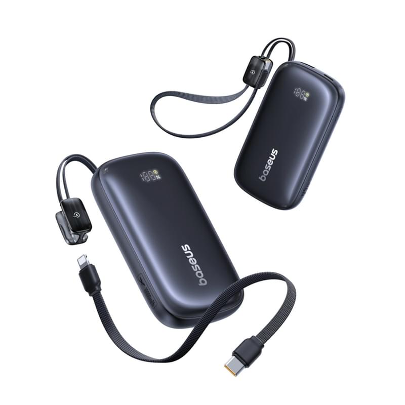 Сыртқы аккумулятор Baseus, EnerFill FC21 Qpow3 Ultra DGT 10000mAh+кіріктірілген кабель 45W, Қара (BAS-E0027Q00) - фото #1, Technodom.kz Сыртқы аккумулятор Baseus, EnerFill FC21 Qpow3 Ultra DGT 10000mAh+кіріктірілген кабель 45W, Қара (BAS-E0027Q00) - фото #1, Technodom.kz
