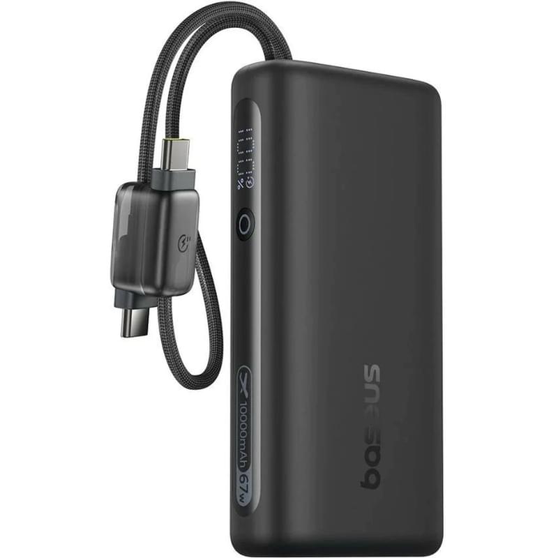 Сыртқы аккумулятор Baseus, EnerFill FC41 DGT 10000mAh+2 кіріктірілген кабель 67W, Қара (BAS-E0028P00) - фото #0, Technodom.kz Сыртқы аккумулятор Baseus, EnerFill FC41 DGT 10000mAh+2 кіріктірілген кабель 67W, Қара (BAS-E0028P00) - фото #0, Technodom.kz