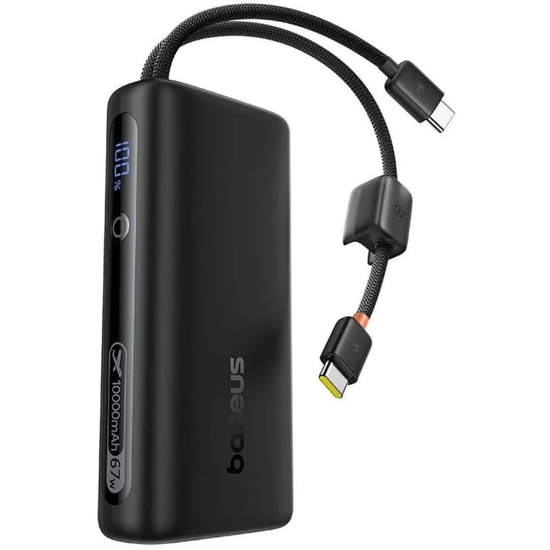 Сыртқы аккумулятор Baseus, EnerFill FC41 DGT 10000mAh+2 кіріктірілген кабель 67W, Қара (BAS-E0028P00) - фото #2, Technodom.kz Сыртқы аккумулятор Baseus, EnerFill FC41 DGT 10000mAh+2 кіріктірілген кабель 67W, Қара (BAS-E0028P00) - фото #2, Technodom.kz