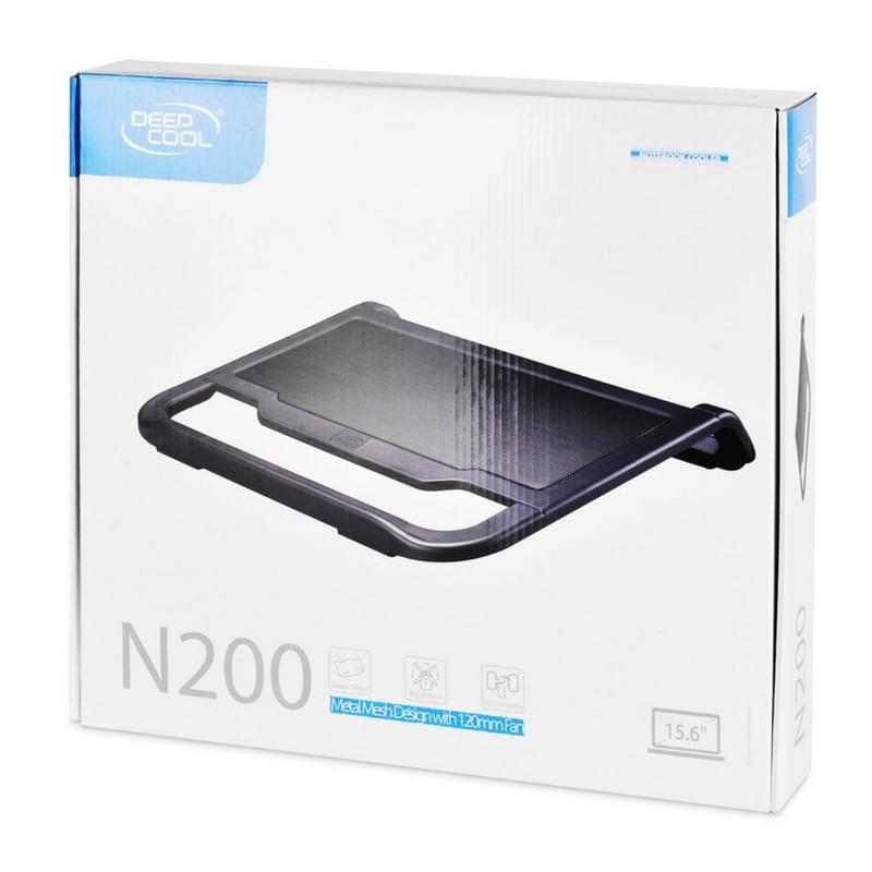 Охлаждающая подставка для ноутбука Deepcool N200 до 15.6", Чёрный - фото #2, Technodom.kz