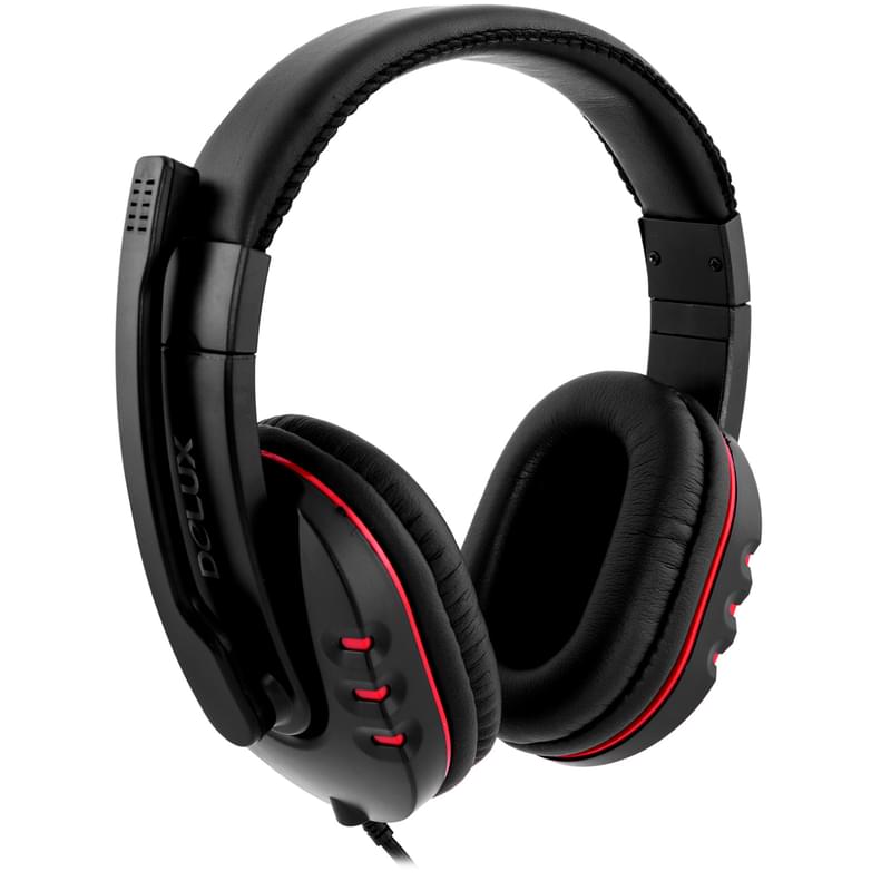 Гарнитура Накладная Delux DLH-4, Black-Red - фото #1, Technodom.kz