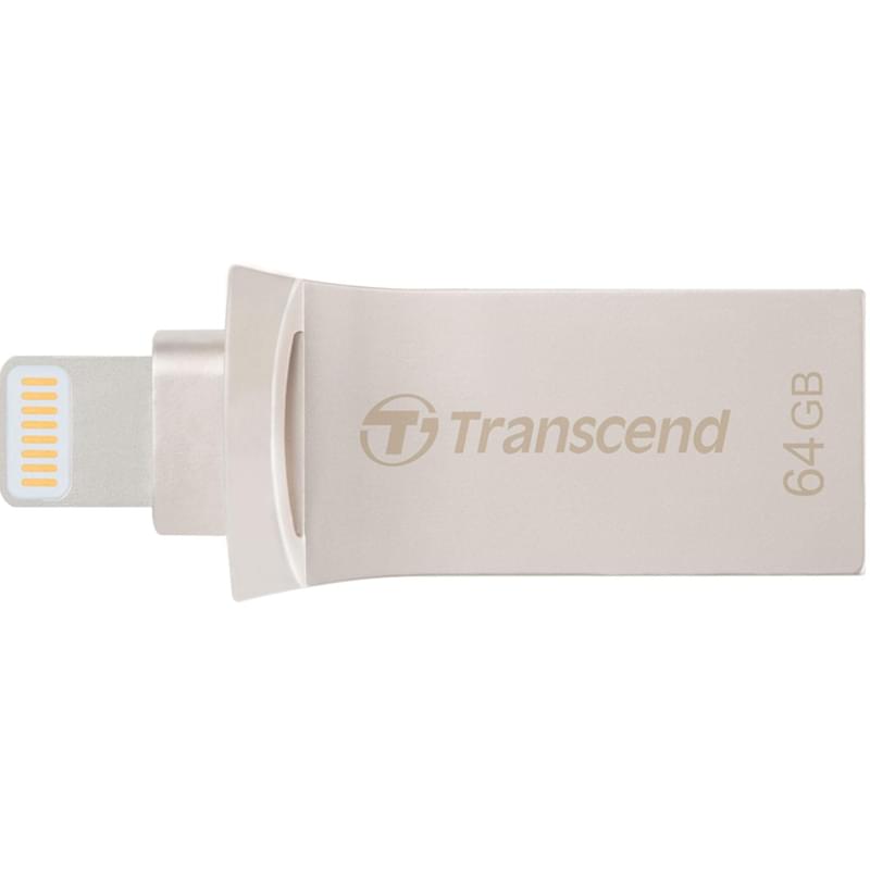 USB Флешка 64GB Transcend JetDrive Go 500 Type-A/Lightning 3.1 Gen 1 (3.0) Silver (TS64GJDG500S) - фото #0, Technodom.kz