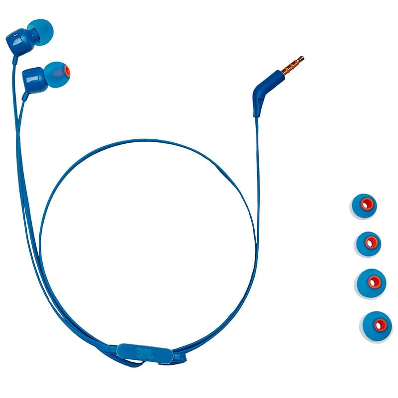 Наушники Вставные с Микрофоном JBL JBLT110, Blue - фото #1, Technodom.kz