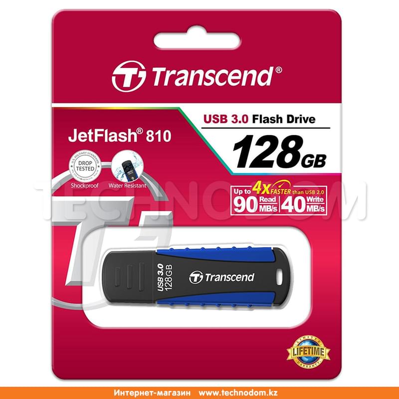 USB Флешка 128GB Transcend JetFlash 810 Type-A 3.1 Gen 1 (3.0) Navy Blue(TS128GJF810) - фото #3, Technodom.kz