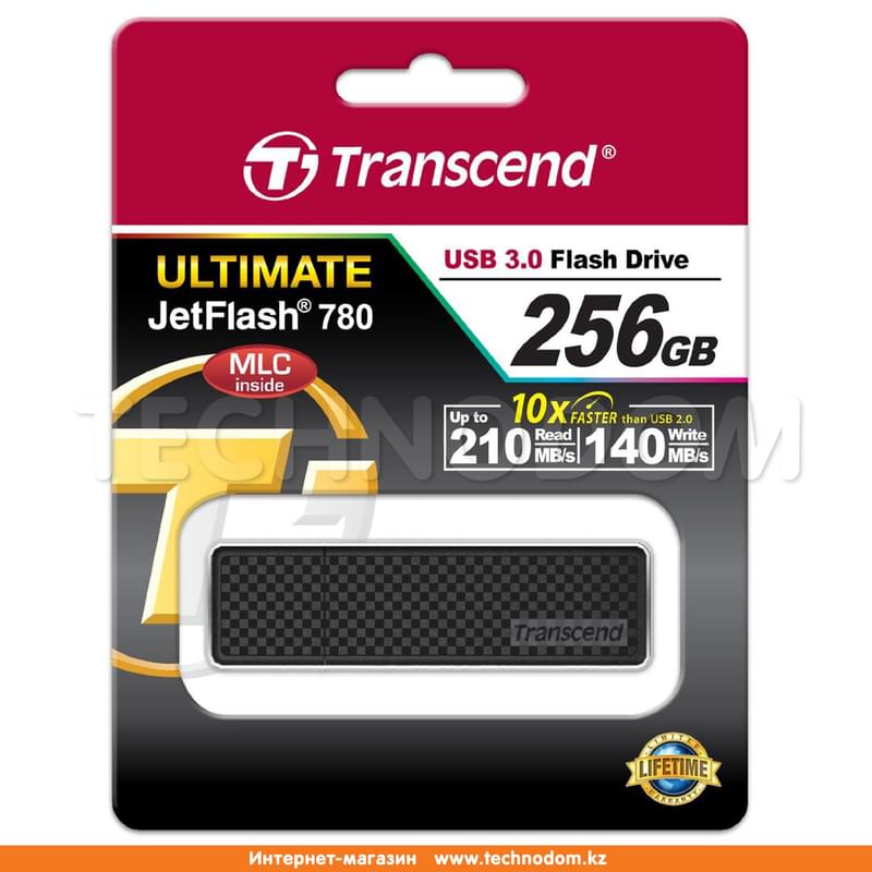 USB Флешка 256GB Transcend JetFlash 780 Type-A 3.1 Gen 1 (3.0) Black (TS256GJF780) - фото #2, Technodom.kz