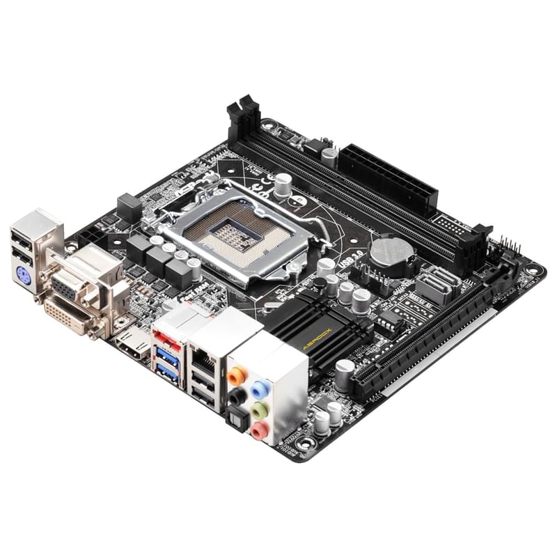 Материнская плата ASRock H81M-ITX LGA1150 2DDR3 PCI–E 1x16 (HDMI+DVI-D+VGA) mITX - фото #2, Technodom.kz