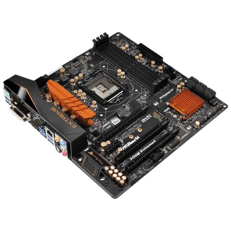 Материнская плата ASRock Z170M EXTREME4 LGA1151 4DDR4 PCI-E 3x16 1x1 (HDMI+DVI-D) mATX - фото #2, Technodom.kz