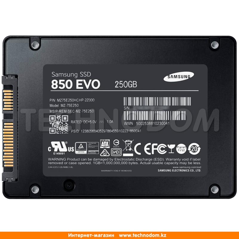 Внутренний SSD 2.5" 250GB Samsung 850 EVO, SATA-III (MZ-75E250BW) - фото #1, Technodom.kz