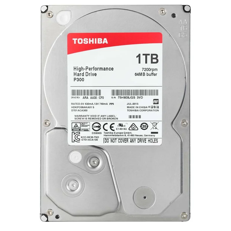 Внутренний HDD 3.5" 1TB Toshiba P300 High-Performance SATA-III (HDWD110UZSVA)