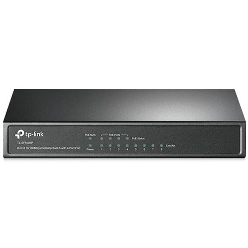 Настольный коммутатор TP-Link TL-SF1008P, 8 портов 10/100 Mbps (TL-SF1008P) - фото #0, Technodom.kz