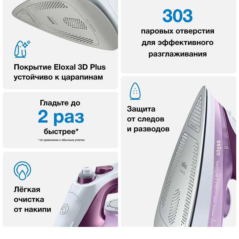 Утюг Braun SI-7066VI - фото #4, Technodom.kz