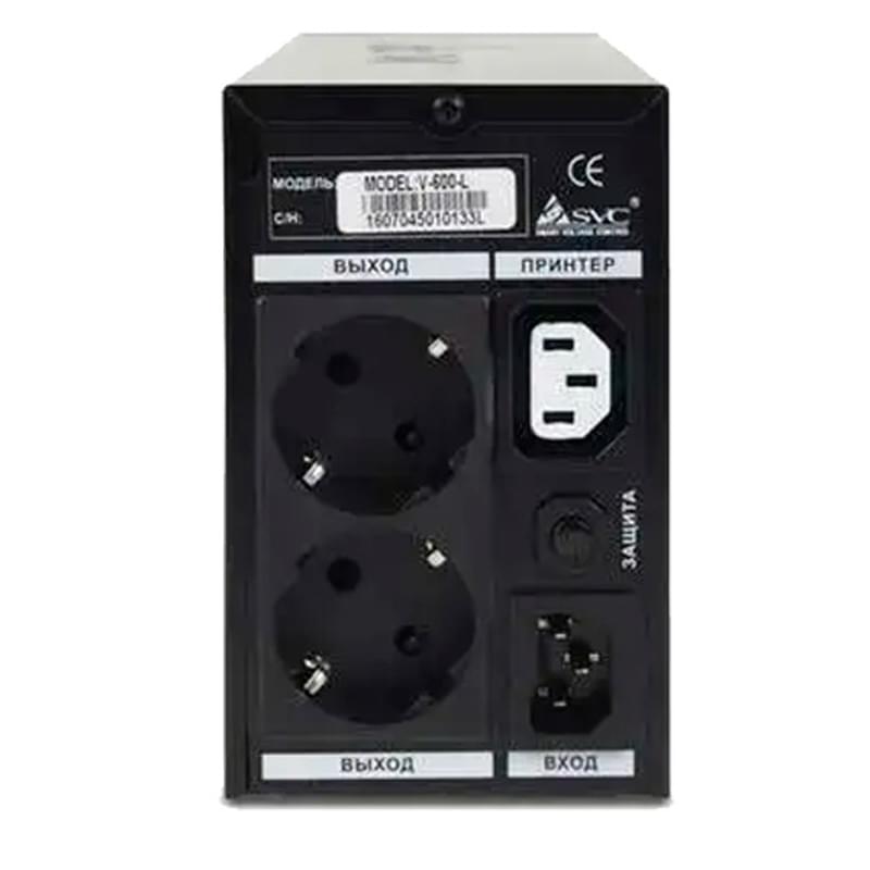 ИБП SVC, 600VA/360W, AVR:165-275В, 2Schuko, Black (V-600-L) - фото #2, Technodom.kz