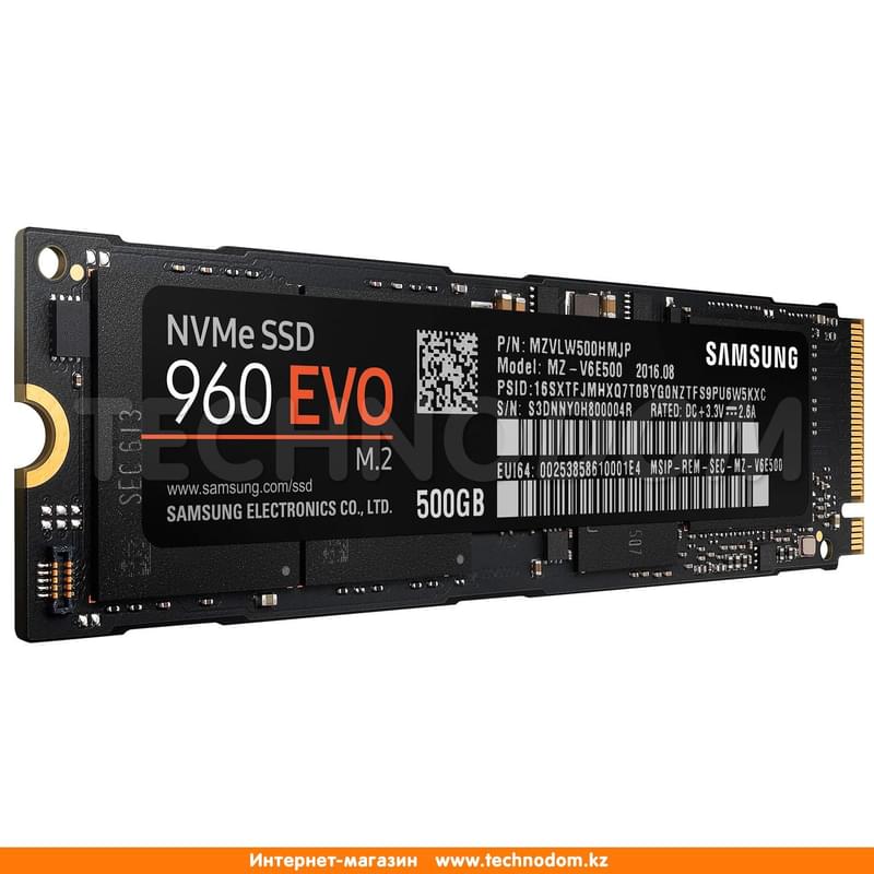 Внутренний SSD M.2 2280 500GB Samsung 960 EVO PCIe 3.0 x4 NVMe TLC (MZ-V6E500BW) - фото #3, Technodom.kz
